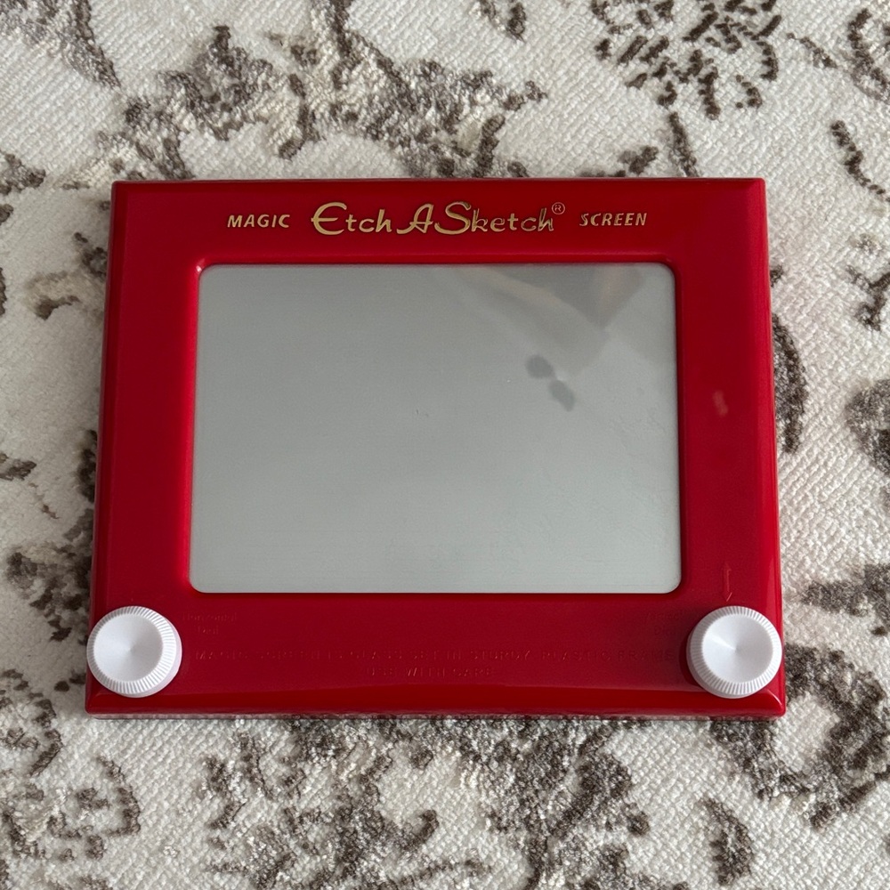 Classic Magic Etch-A-Sketch Screen with White Knobs